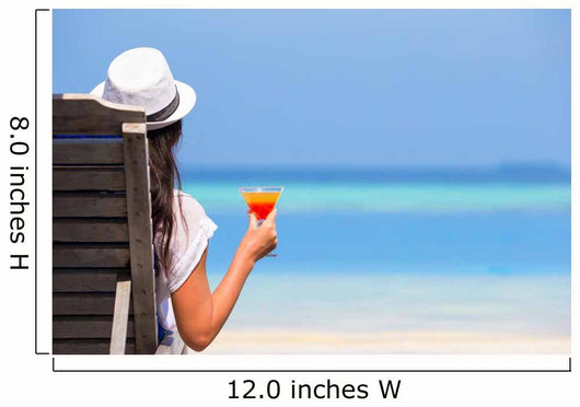 Young Woman with Cocktail Wall Decal