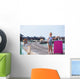 Little Adorable Girl with Wall Decal