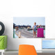 Little Adorable Girl with Wall Decal