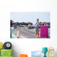 Little Adorable Girl with Wall Decal