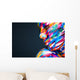 Portrait of the bright beautiful girl with art colorful make-up Wall Mural