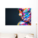 Portrait of the bright beautiful girl with art colorful make-up Wall Mural
