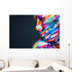 Portrait of the bright beautiful girl with art colorful make-up Wall Mural