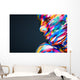 Portrait of the bright beautiful girl with art colorful make-up Wall Mural