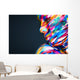 Portrait of the bright beautiful girl with art colorful make-up Wall Mural