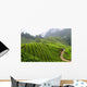 Tea Field Mountain with Wall Decal