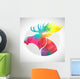 Watercolor Moose Wall Decal