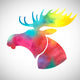 Watercolor Moose Wall Decal