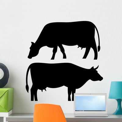 Cow Wall Stickers Wall Decal shown on a wall