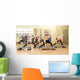 Group of women making step aerobics Wall Mural
