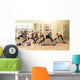 Group of women making step aerobics Wall Mural