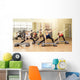 Group of women making step aerobics Wall Mural