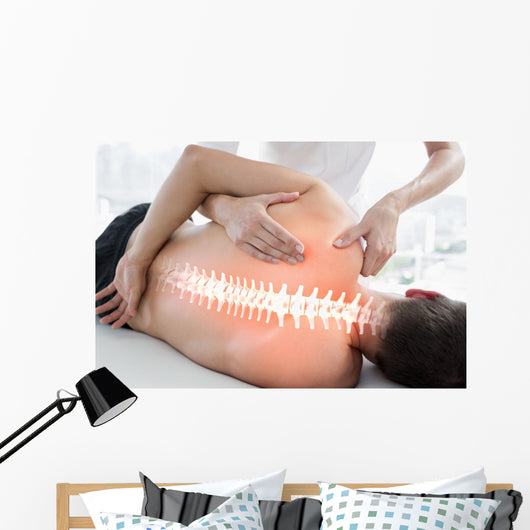 Highlighted Bones Man Physiotherapy Wall Decal