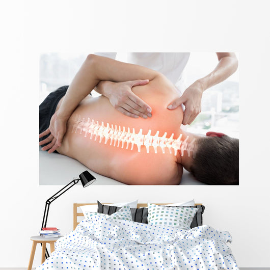 Highlighted Bones Man Physiotherapy Wall Decal