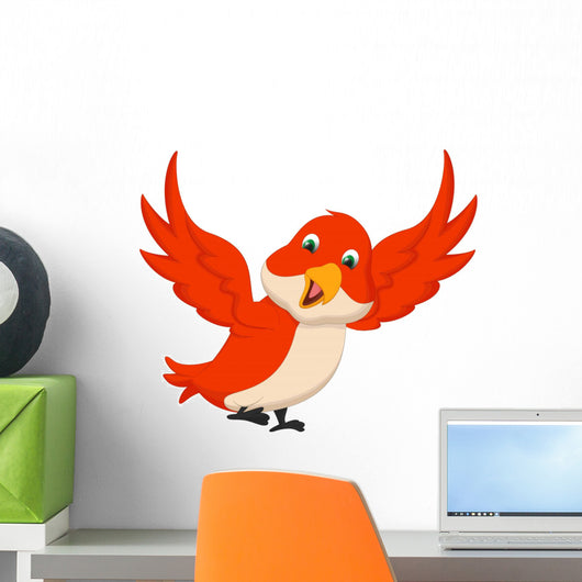 Cute Orange Bird Wall Decal