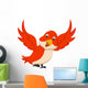 Cute Orange Bird Wall Decal
