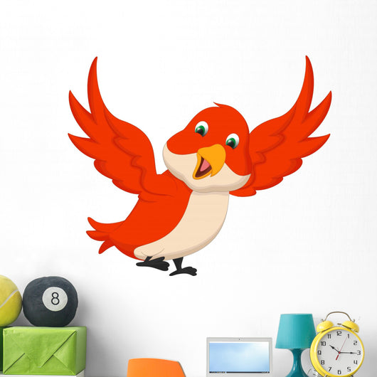 Cute Orange Bird Wall Decal