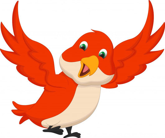 Cute Orange Bird Wall Decal
