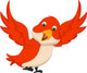 Cute Orange Bird Wall Decal