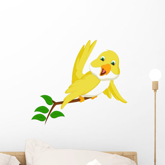 Cute Yellow Bird Wall Decal