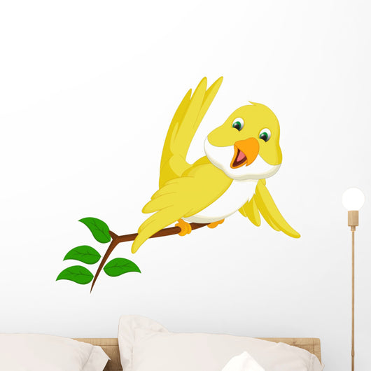 Cute Yellow Bird Wall Decal