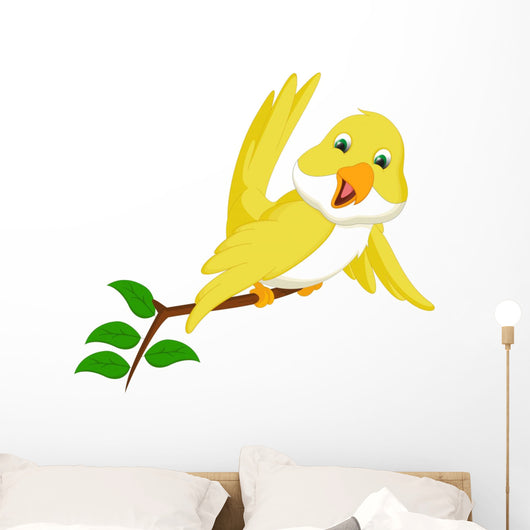 Cute Yellow Bird Wall Decal