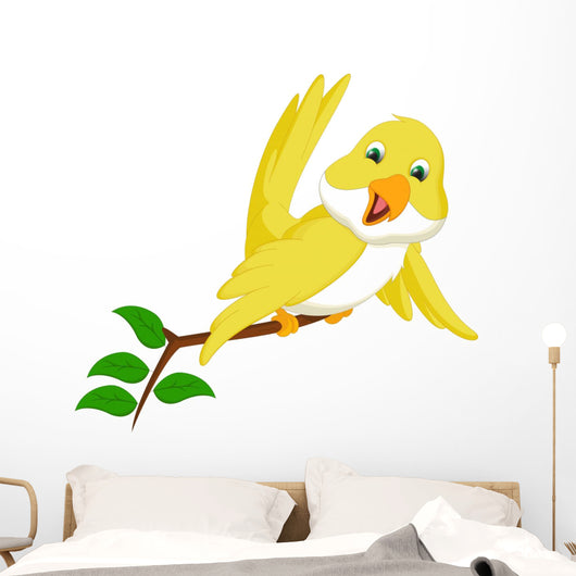 Cute Yellow Bird Wall Decal