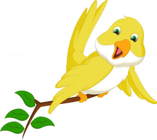 Cute Yellow Bird Wall Decal