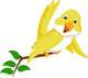 Cute Yellow Bird Wall Decal