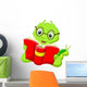Cartoon caterpillar reading a book Wall Decal