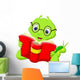 Cartoon caterpillar reading a book Wall Decal