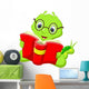 Cartoon caterpillar reading a book Wall Decal