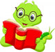 Cartoon caterpillar reading a book Wall Decal