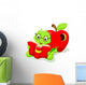 Cartoon caterpillar reading a book Wall Decal
