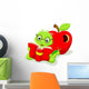 Cartoon caterpillar reading a book Wall Decal
