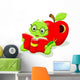 Cartoon caterpillar reading a book Wall Decal