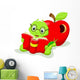 Cartoon caterpillar reading a book Wall Decal