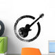 Guitar Black Ink Stamp Wall Decal