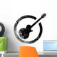 Guitar Black Ink Stamp Wall Decal