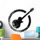 Guitar Black Ink Stamp Wall Decal