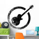 Guitar Black Ink Stamp Wall Decal