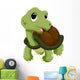 Cute turtle cartoon Wall Decal