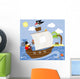 Statek Piracki Z Wielorybem Wall Decal
