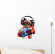Cat Headphones with Tape Wall Decal