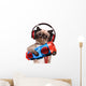 Cat Headphones with Tape Wall Decal