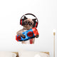 Cat Headphones with Tape Wall Decal