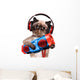 Cat Headphones with Tape Wall Decal