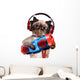 Cat Headphones with Tape Wall Decal