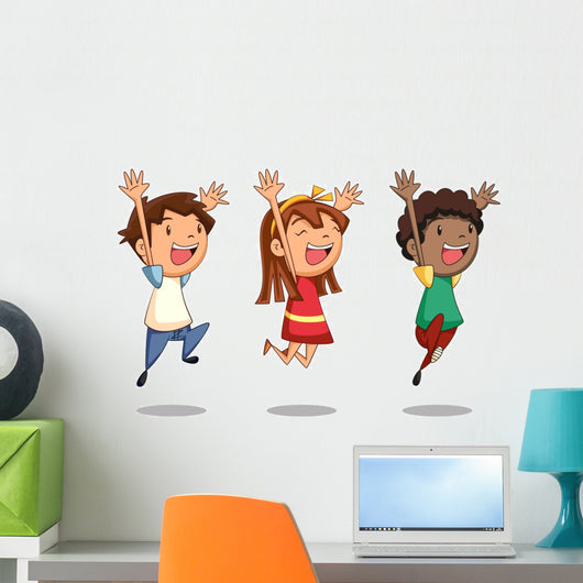 Children Jumping Wall Stickers Wall Decal