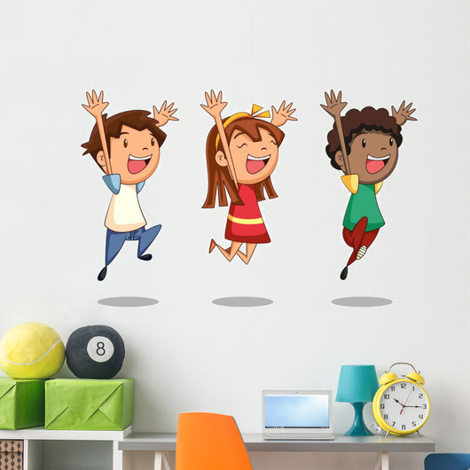 Children Jumping Wall Stickers Wall Decal